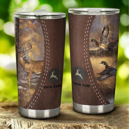 [BUY 1 GET 1 FREE TUMBLER] Wild adventure deer hunting 2 all over print tumbler