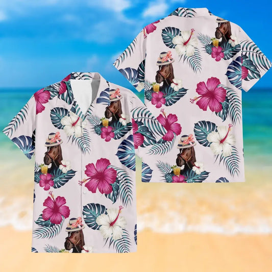 HW004 "Horse Lover in Vacation" Hawaiian Shirt