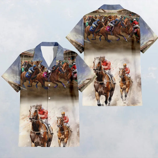 HW009 Horses Racing Hawaiian Shirt