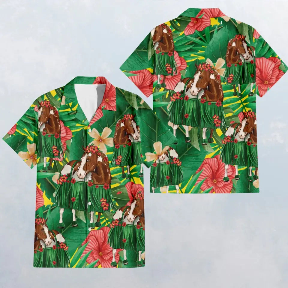 HW018 Hula Dancing Horses Hawaiian Shirt