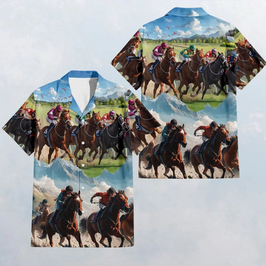 HW022 Racing Horses Hawaiian Shirt