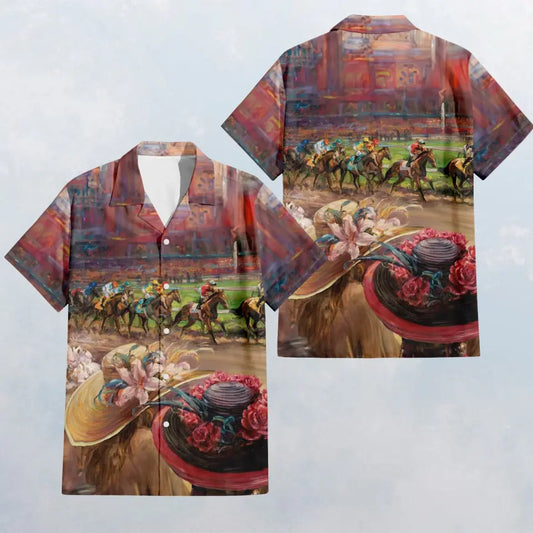 HW029 "A Day at the Races" Hawaiian Shirt