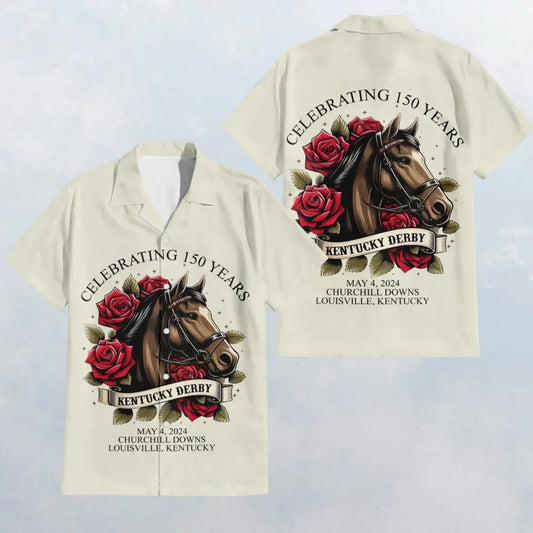 HW035 Horse Racing Retro Hawaiian Shirt