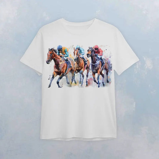 Three Horses White T-shirt - HT008