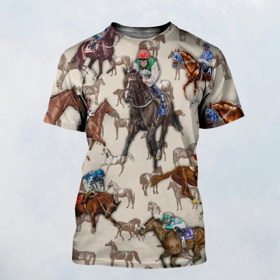 3D HORSE RACING T-SHIRT - HT016