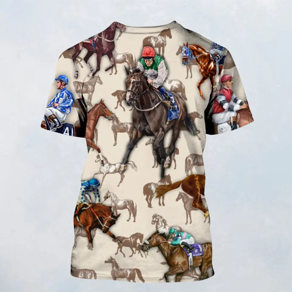 3D HORSE RACING T-SHIRT - HT016