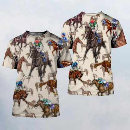 3D HORSE RACING T-SHIRT - HT016