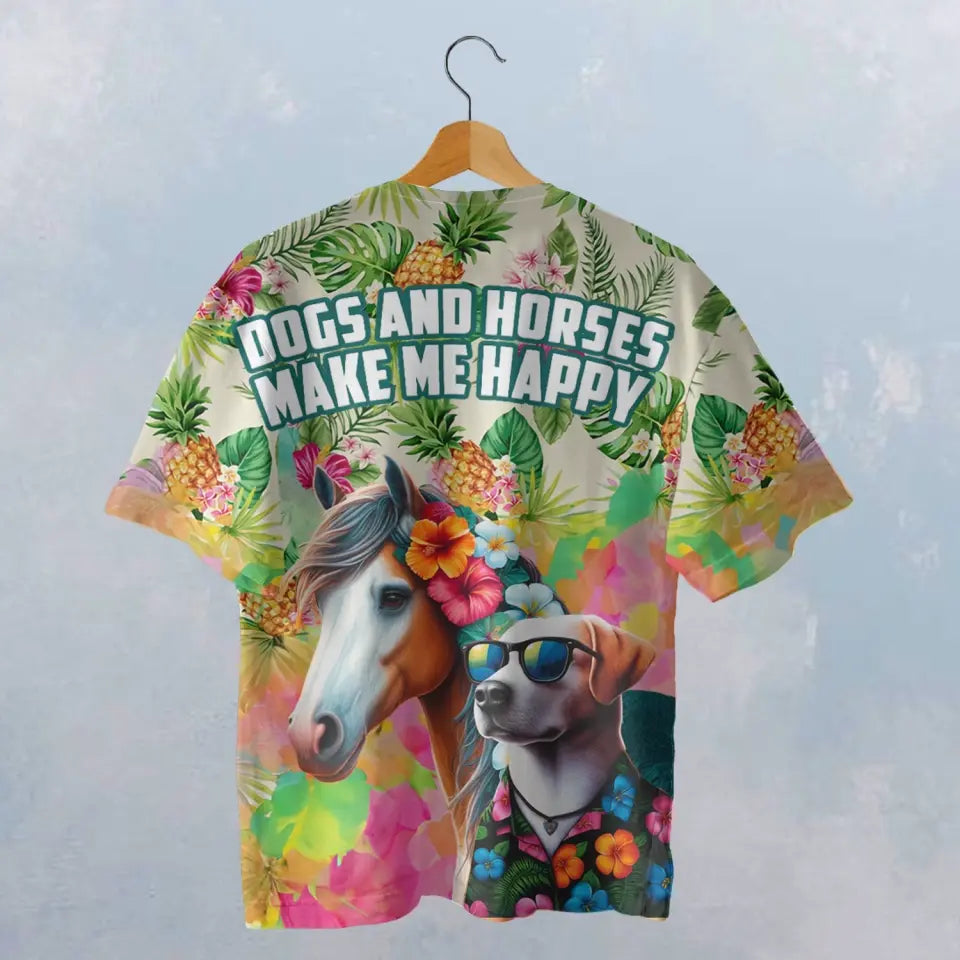 HT028 Horse Racing Black T-Shirt